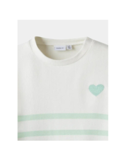 Pull fin à rayures nkfline beige et vert fille - Name It