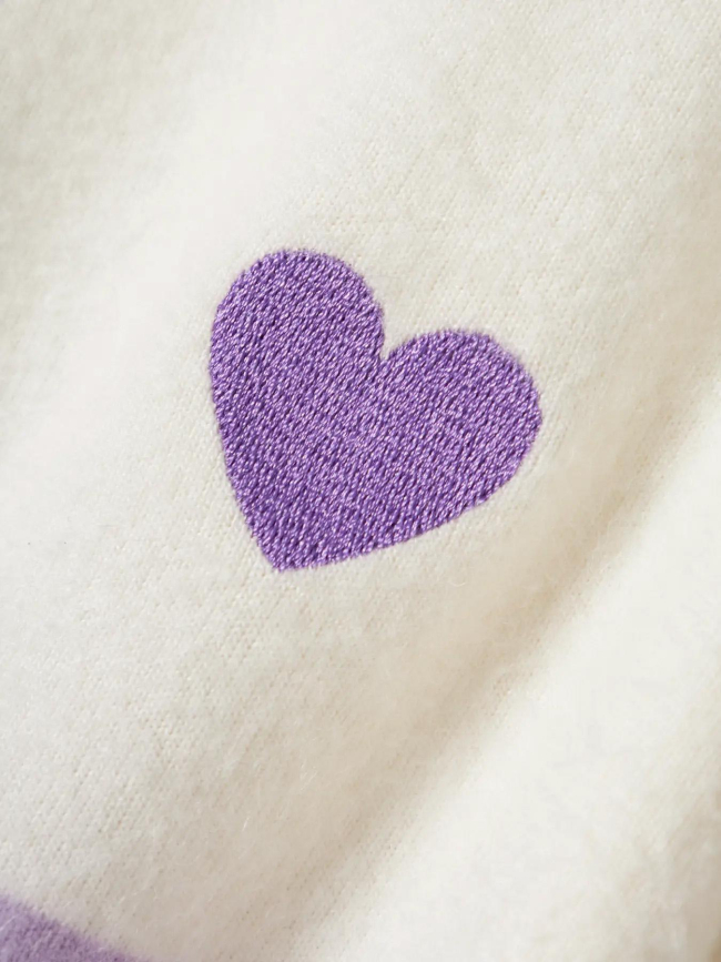 Pull fin à rayures nkfline beige et violet fille - Name It