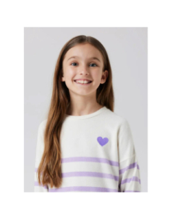 Pull fin à rayures nkfline beige et violet fille - Name It