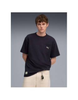T-shirt à texture gaufré class relaxed bleu marine homme - Puma