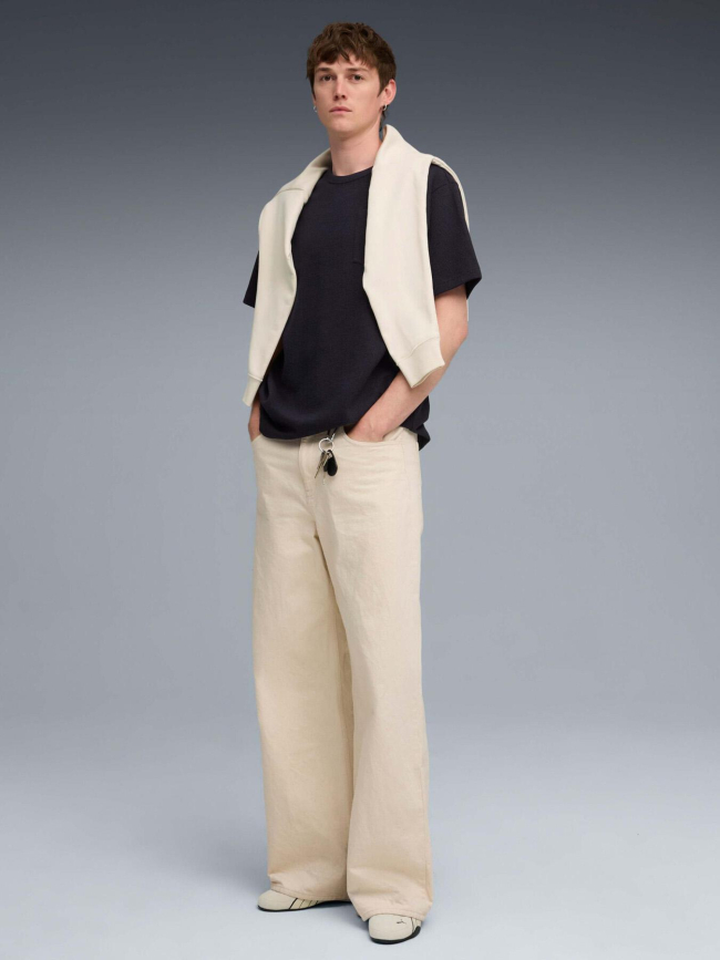 T-shirt à texture gaufré class relaxed bleu marine homme - Puma