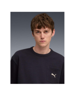 T-shirt à texture gaufré class relaxed bleu marine homme - Puma