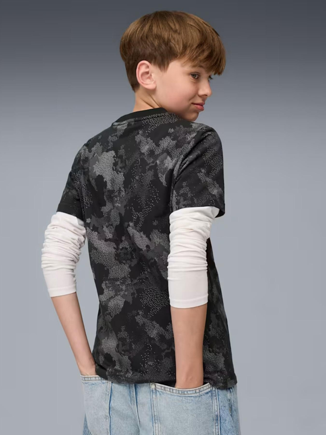 T-shirt ess camo aop noir garçon - Puma