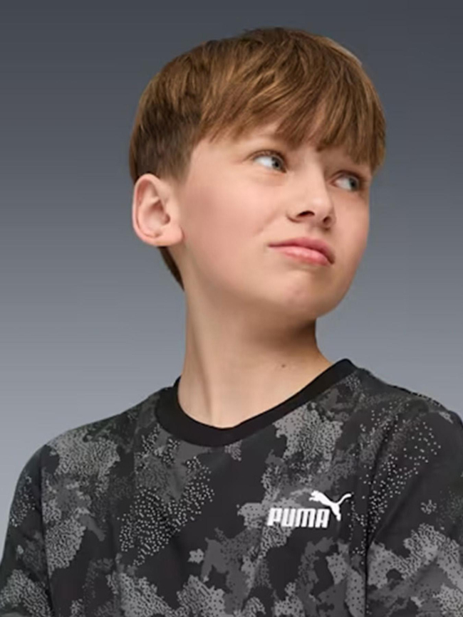 T-shirt ess camo aop noir garçon - Puma