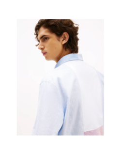 Chemise colour-block rayée décontractée bleu homme - Tommy Hilfiger
