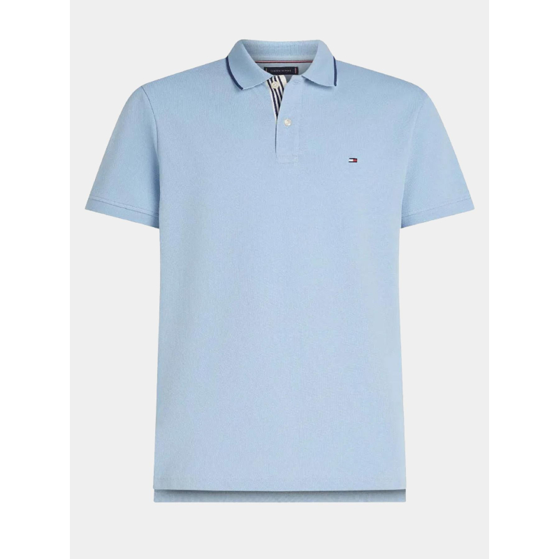 Polo en piqué de coton et logo brodé bleu homme - Tommy Hilfiger