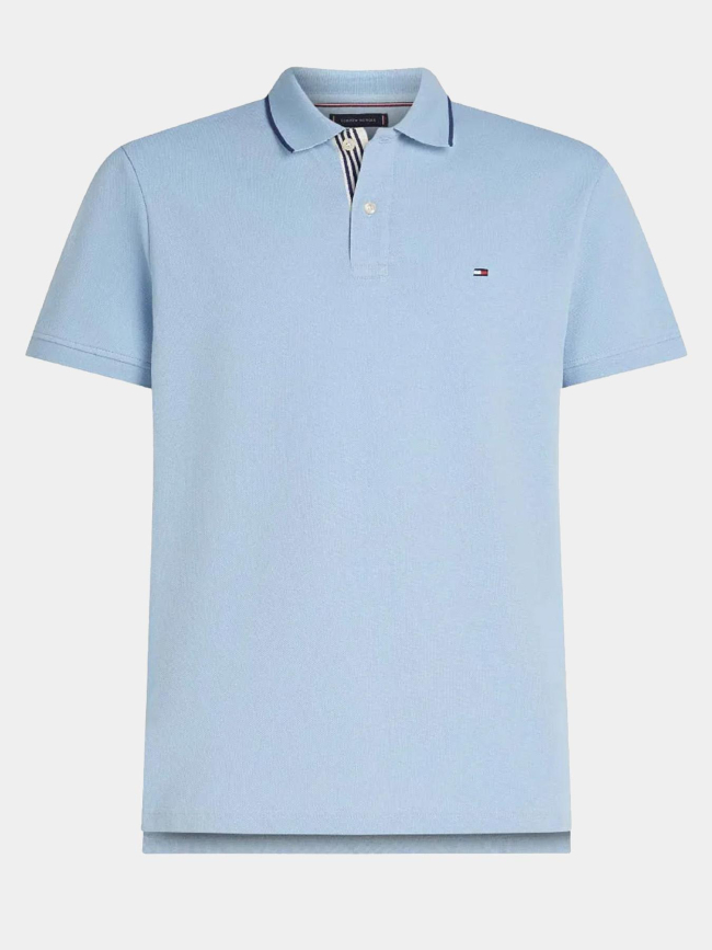 Polo en piqué de coton et logo brodé bleu homme - Tommy Hilfiger