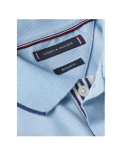 Polo en piqué de coton et logo brodé bleu homme - Tommy Hilfiger