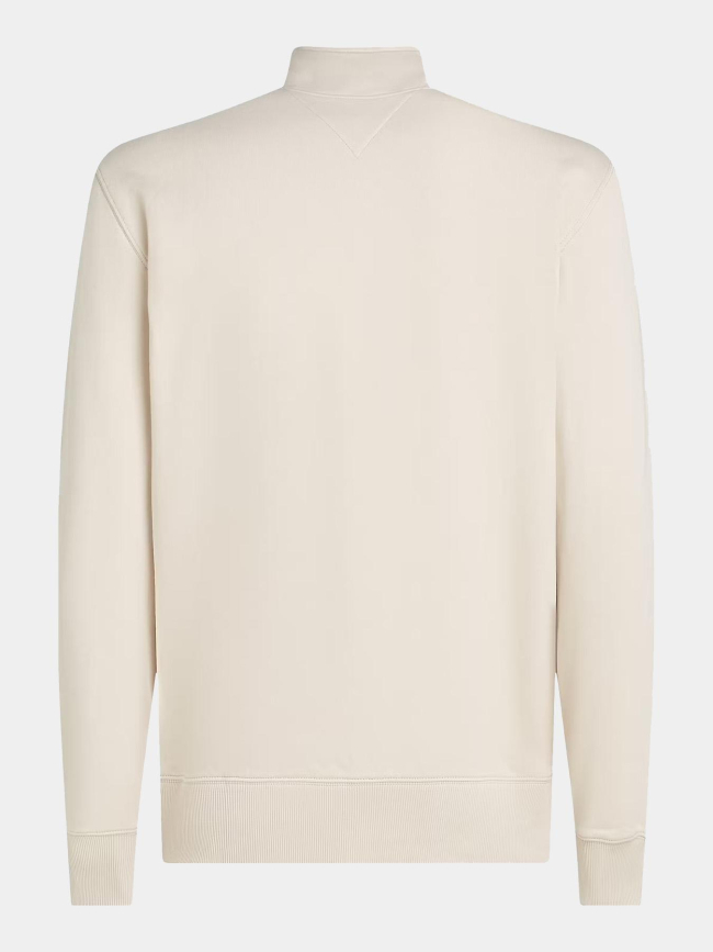 Sweat zippé à col montant beige homme - Tommy Hilfiger