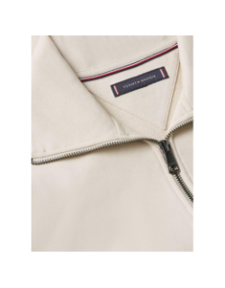 Sweat zippé à col montant beige homme - Tommy Hilfiger