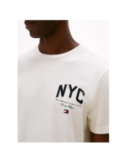 T-shirt athleisure à logo brodé beige homme - Tommy Hilfiger