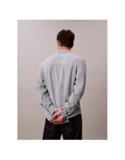 Chemise rayée en coton double face bleu homme - Calvin Klein Jeans