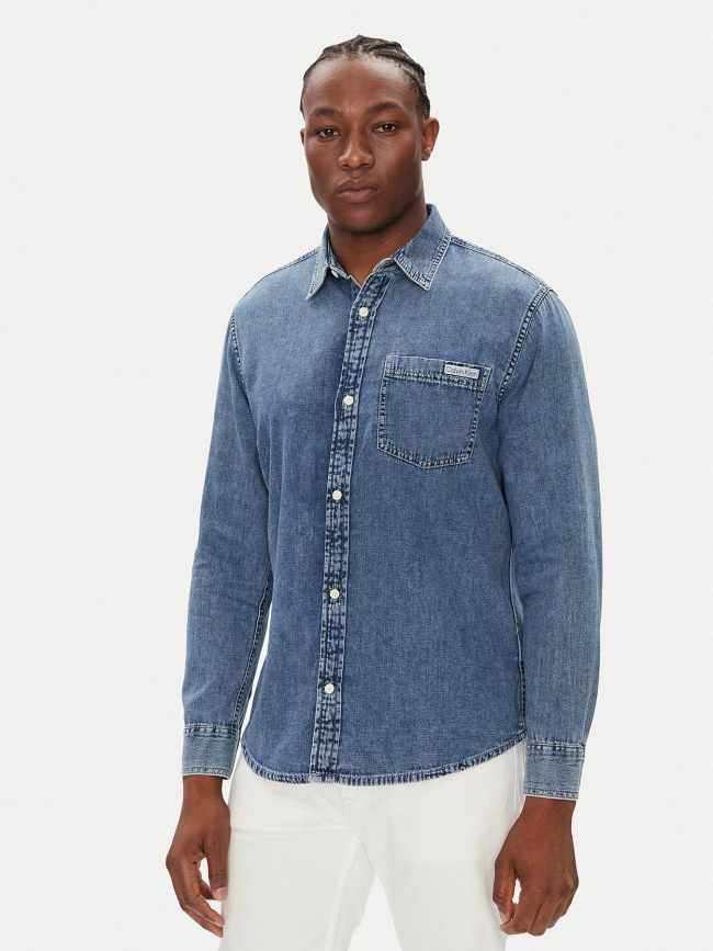 Chemise en jean regular denim bleu homme - Calvin Klein Jeans