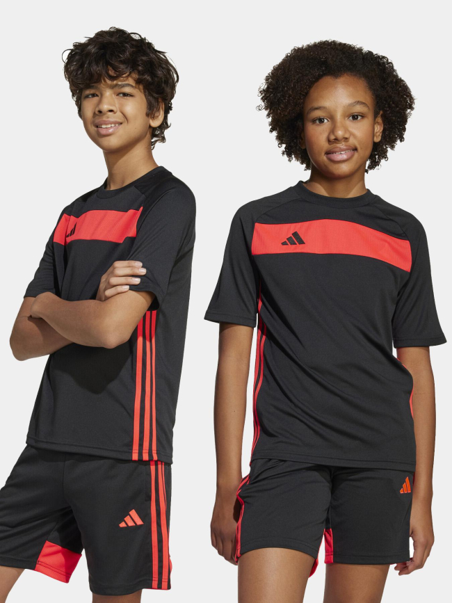 Maillot de football tiro noir et rouge enfant - Adidas