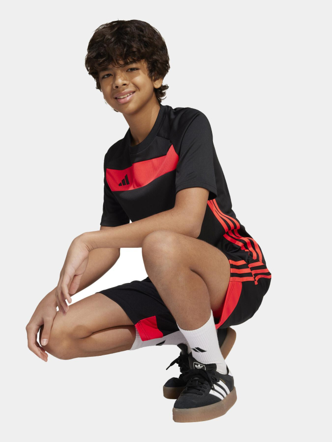 Maillot de football tiro noir et rouge enfant - Adidas