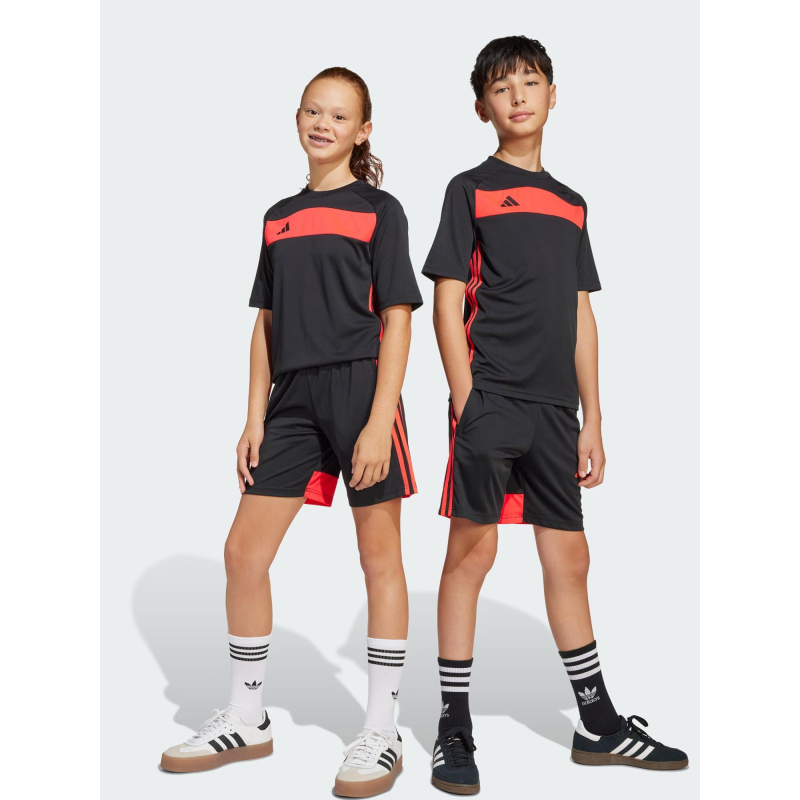 Short de football tiro noir et rouge enfant - Adidas