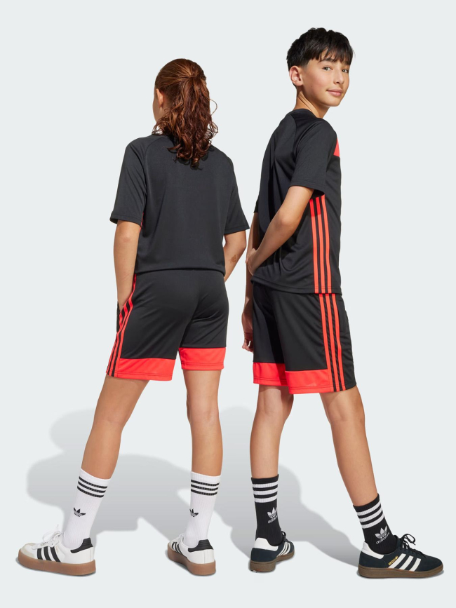 Short de football tiro noir et rouge enfant - Adidas