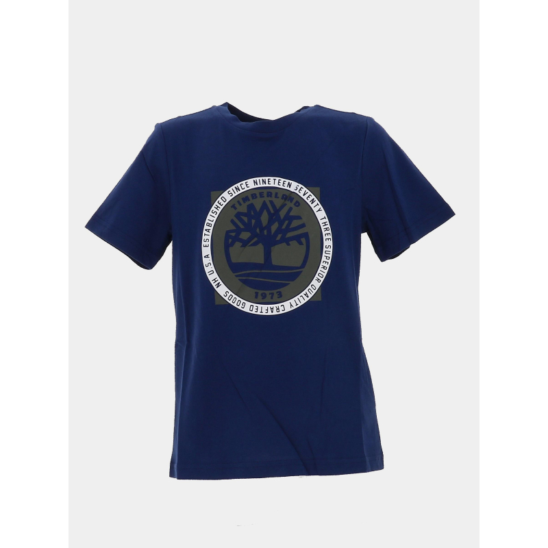 T-shirt à manches courtes en coton bleu enfant - Timberland