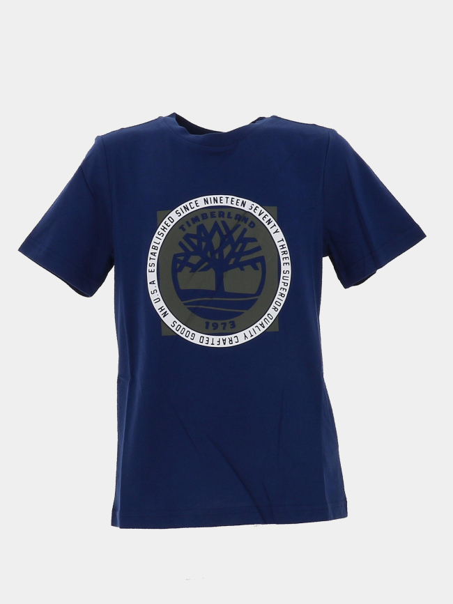 T-shirt à manches courtes en coton bleu enfant - Timberland
