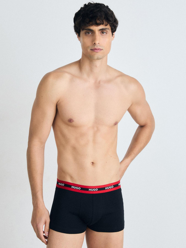 Pack de 3 boxers en coton à élastique logoté noir homme - Hugo