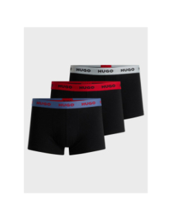 Pack de 3 boxers en coton à élastique coloré noir homme - Hugo