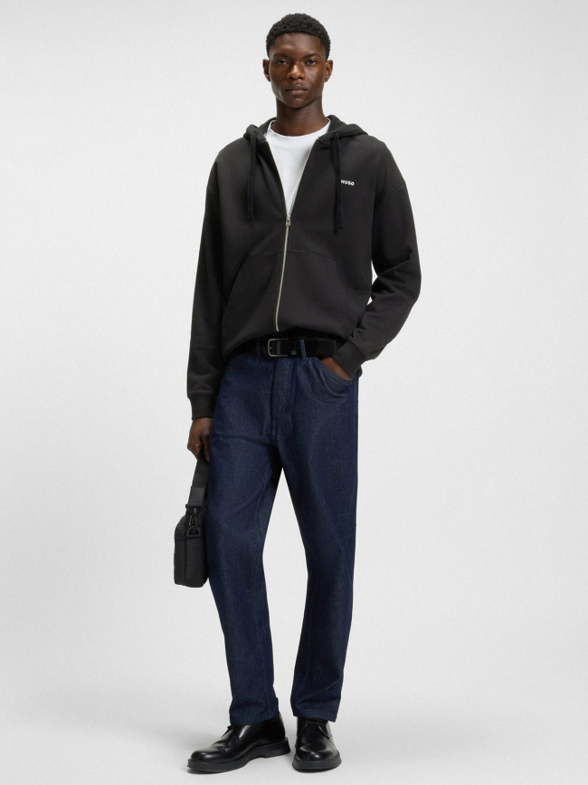 Sweat à capuche zippé dapo noir homme - Hugo