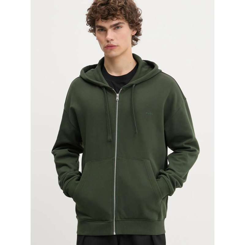 Sweat à capuche zippé dapo vert homme - Hugo