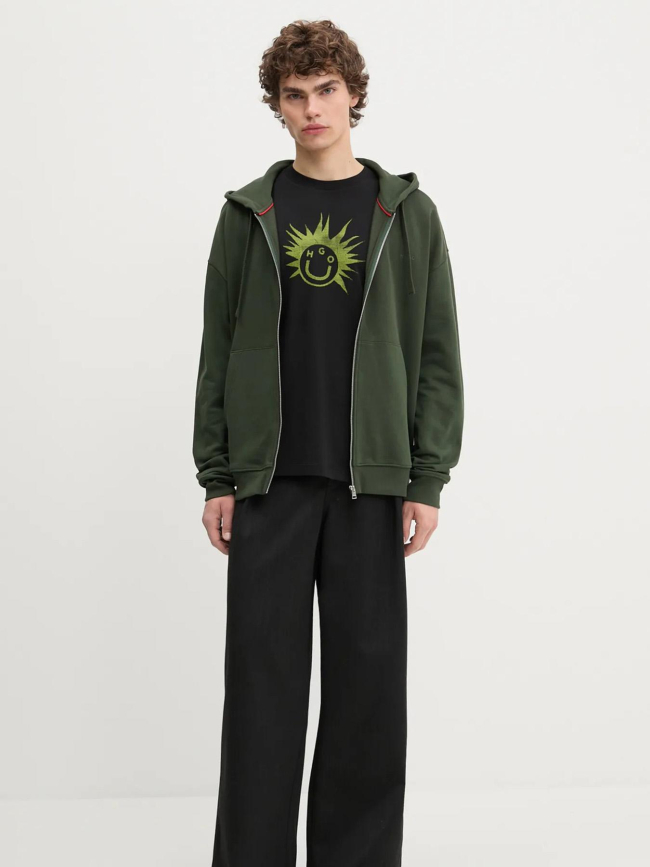 Sweat à capuche zippé dapo vert homme - Hugo