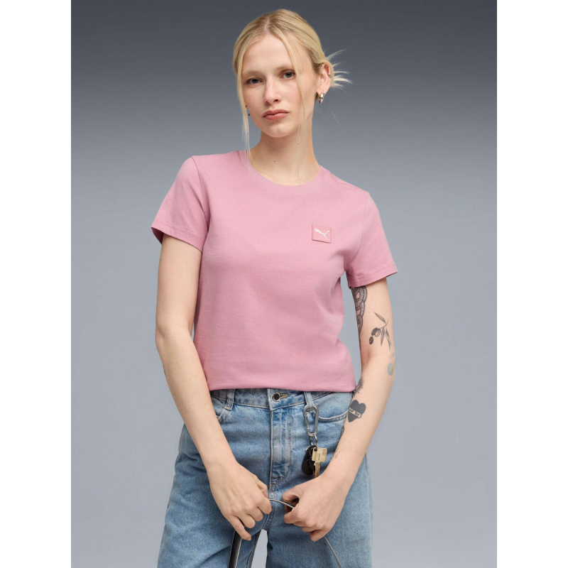 T-shirt à manches courtes ess elevated rose femme - Puma