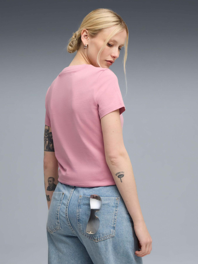 T-shirt à manches courtes ess elevated rose femme - Puma