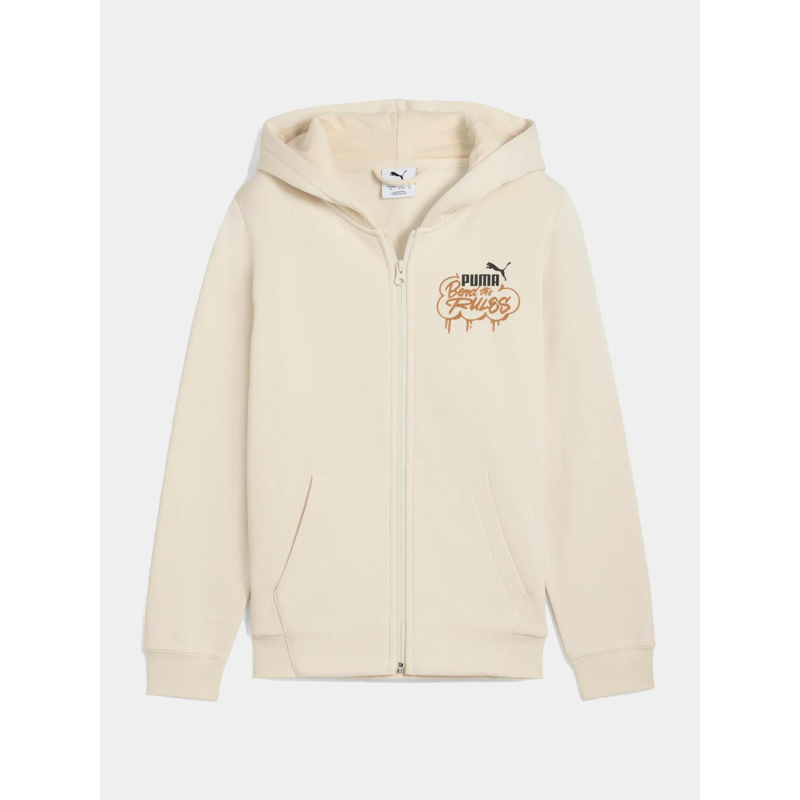 Sweat à capuche zippé mid90s beige enfant - Puma
