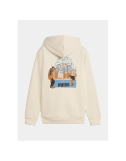 Sweat à capuche zippé mid90s beige enfant - Puma