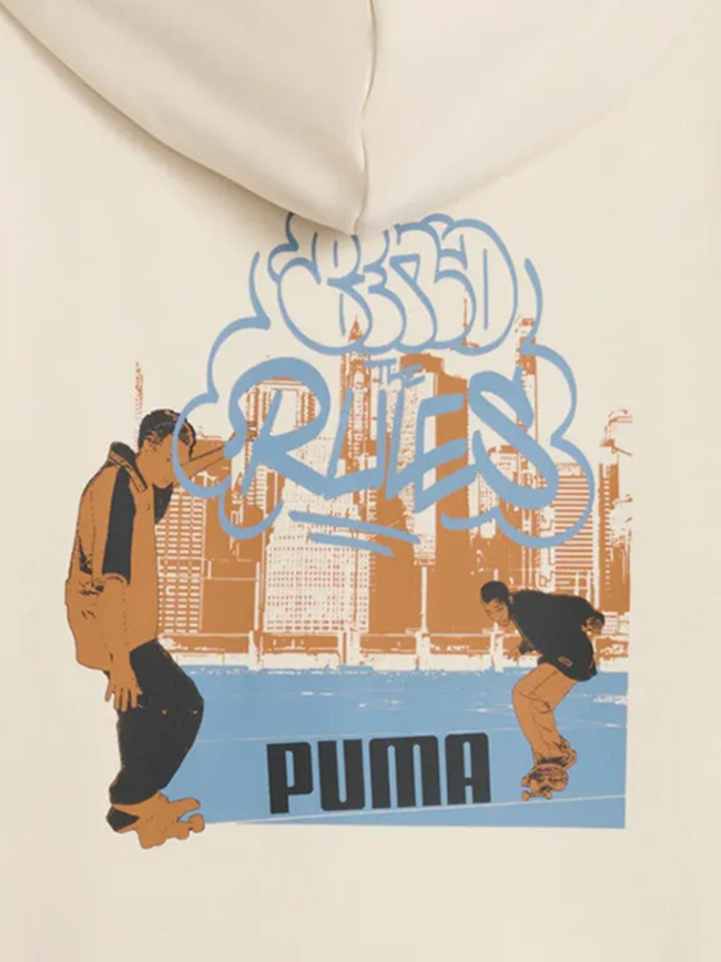 Sweat à capuche zippé mid90s beige enfant - Puma