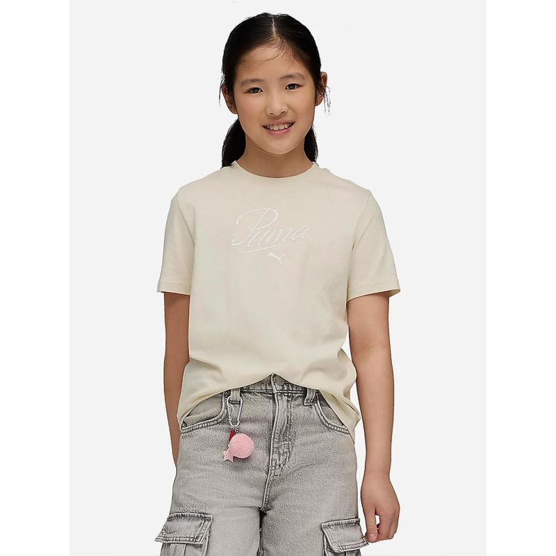 T-shirt à manches courtes script beige femme - Puma