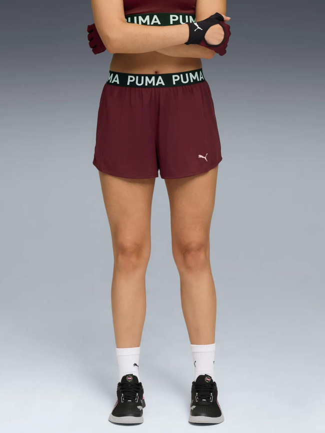 Short de sport strong knit bordeaux femme - Puma