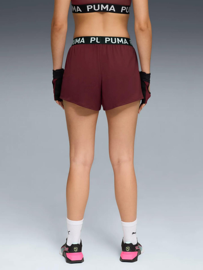 Short de sport strong knit bordeaux femme - Puma