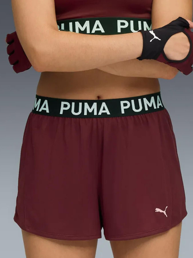 Short de sport strong knit bordeaux femme - Puma