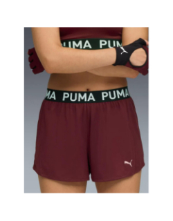 Short de sport strong knit bordeaux femme - Puma