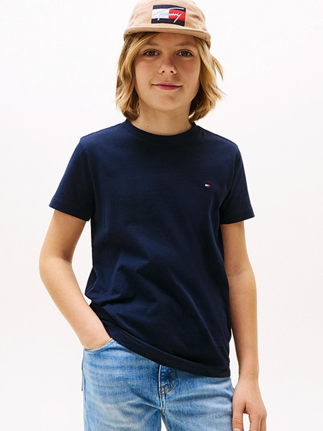 T-shirt en jersey à drapeau brodé bleu nuit garçon - Tommy Hilfiger