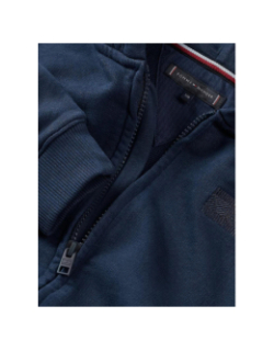 Sweat à capuche zippé à drapeau brodé bleu marine enfant - Tommy Hilfiger