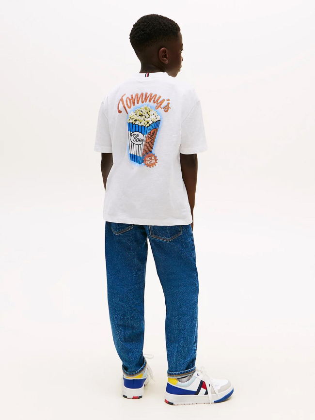 T-shirt texturé à motif au dos blanc garçon - Tommy Hilfiger