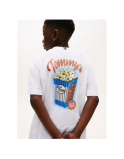 T-shirt texturé à motif au dos blanc garçon - Tommy Hilfiger