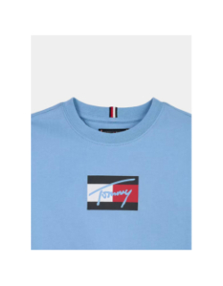 T-shirt à col ras-du-cou et logo signature bleu garçon - Tommy Hilfiger