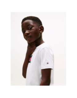T-shirt à col ras-du-cou et logo signature blanc garçon - Tommy Hilfiger