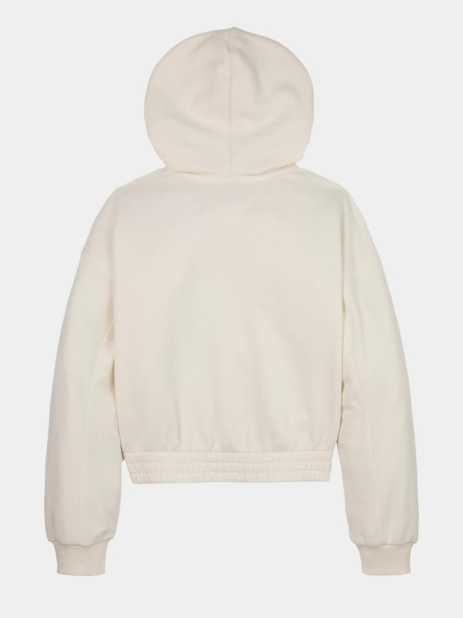 Veste à capuche zippée et logo texturé beige fille - Tommy Hilfiger