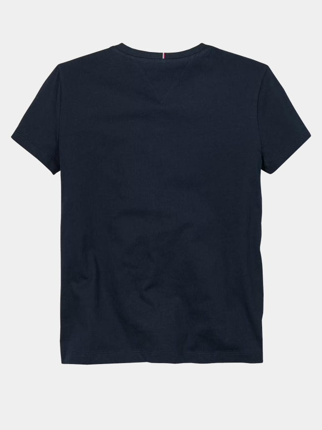 T-shirt à logo nyc pailleté en demi-cercle bleu fille - Tommy Hilfiger