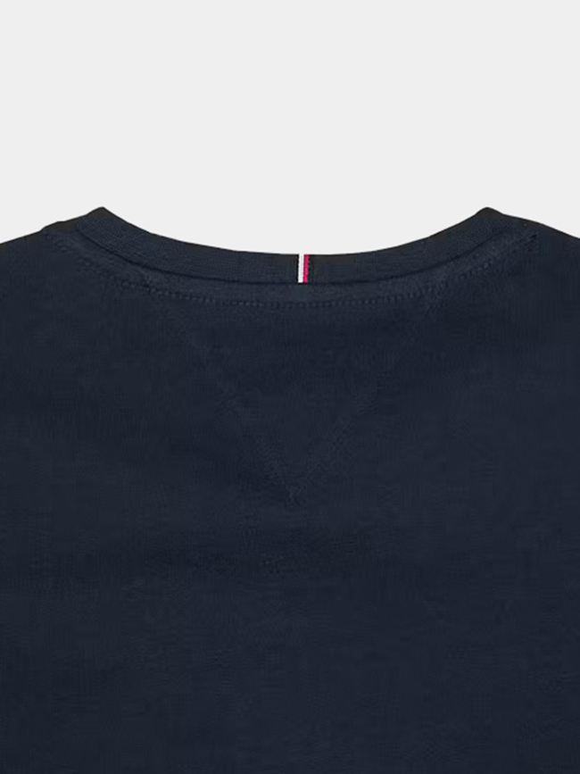 T-shirt à logo nyc pailleté en demi-cercle bleu fille - Tommy Hilfiger