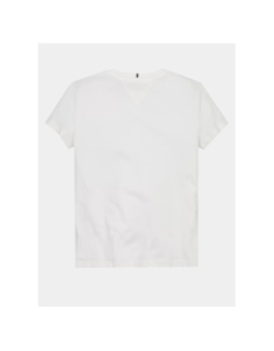 T-shirt à logo nyc pailleté en demi-cercle blanc fille - Tommy Hilfiger