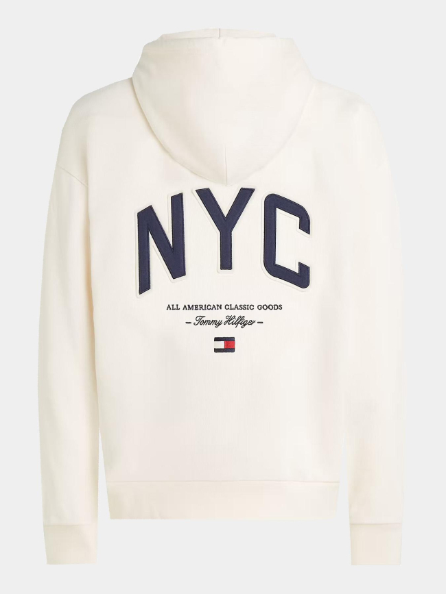 Sweat à capuche athleisure décontracté zippé logo beige homme - Tommy Hilfiger