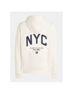 Sweat à capuche athleisure décontracté zippé logo beige homme - Tommy Hilfiger